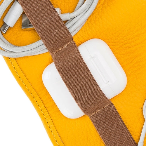 Lumiere Noure Leather Travel Cable Organiser – Rollable Cord & Accessory Wrap for Travel