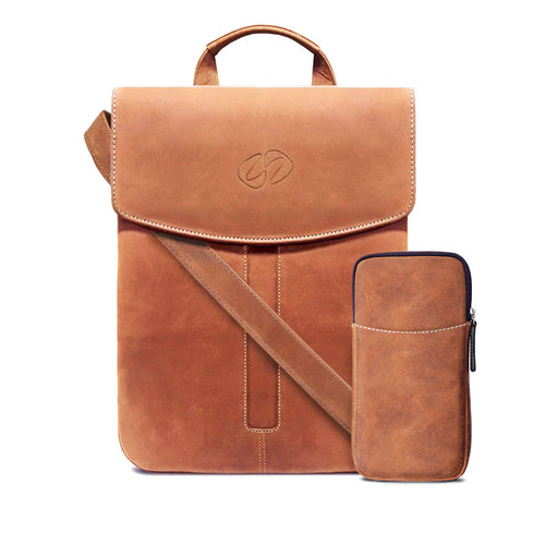 Lumiere Noure Premium Leather Crossbody Tablet Bag – Fits Tablets Up to 13" | Handcrafted Full-Grain Leather